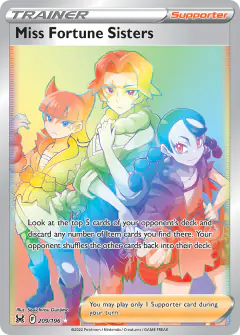 Miss Fortune Sisters Rare Rainbow card from Lost Origin