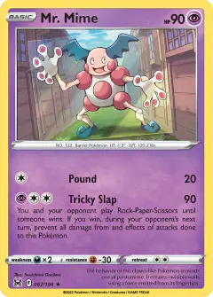 Mr. Mime Rare card from Lost Origin