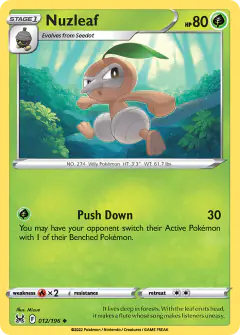 Nuzleaf Uncommon card from Lost Origin