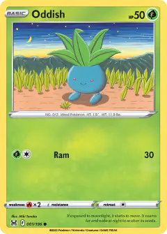 Oddish Common card from Lost Origin