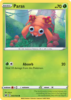 Paras Common card from Lost Origin