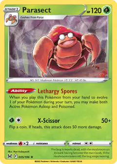 Parasect Rare card from Lost Origin
