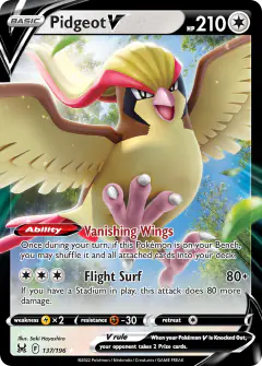 Pidgeot V Rare Holo V card from Lost Origin