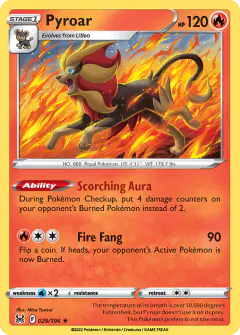 Pyroar Rare Holo card from Lost Origin