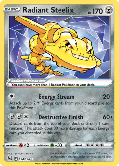 Radiant Steelix Radiant Rare card from Lost Origin