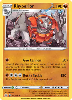 Rhyperior Rare card from Lost Origin