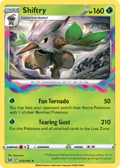 Shiftry Rare Holo card from Lost Origin