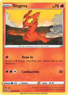 Slugma Common card from Lost Origin