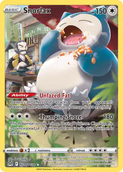 Snorlax Trainer Gallery Rare Holo card from Lost Origin