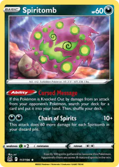 Spiritomb Rare card from Lost Origin