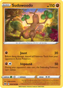Sudowoodo Common card from Lost Origin