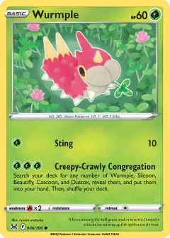 Wurmple Common card from Lost Origin