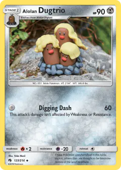 Alolan Dugtrio Uncommon card from Lost Thunder