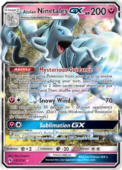 Alolan Ninetales-GX Rare Holo GX card from Lost Thunder