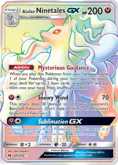 Alolan Ninetales-GX Rare Rainbow card from Lost Thunder