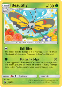 Beautifly Rare card from Lost Thunder