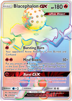 Blacephalon-GX Rare Rainbow card from Lost Thunder