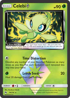 Celebi ◇ Rare Prism Star card from Lost Thunder