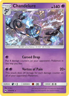 Chandelure Rare Holo card from Lost Thunder
