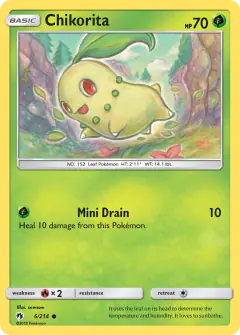 Chikorita Common card from Lost Thunder