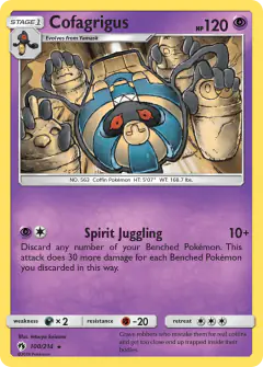 Cofagrigus Rare card from Lost Thunder