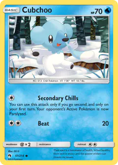 Cubchoo Common card from Lost Thunder