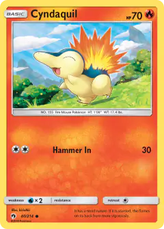 Cyndaquil Common card from Lost Thunder