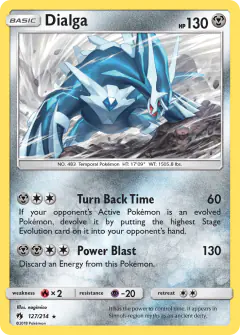 Dialga Rare Holo card from Lost Thunder
