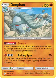 Donphan Rare card from Lost Thunder