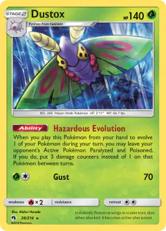 Dustox Rare card from Lost Thunder
