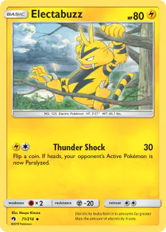 Electabuzz Uncommon card from Lost Thunder