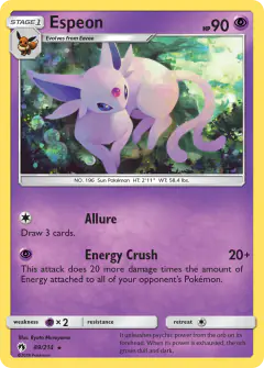 Espeon Rare card from Lost Thunder