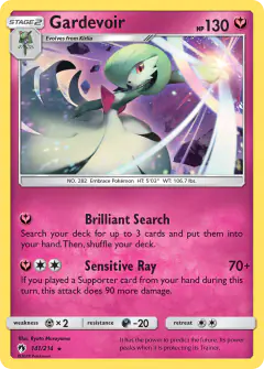 Gardevoir Rare Holo card from Lost Thunder