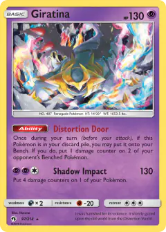 Giratina Rare Holo card from Lost Thunder