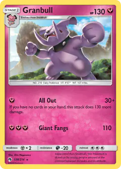 Granbull Rare card from Lost Thunder