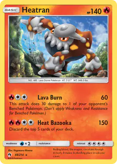 Heatran Rare Holo card from Lost Thunder
