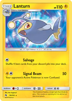 Lanturn Rare card from Lost Thunder