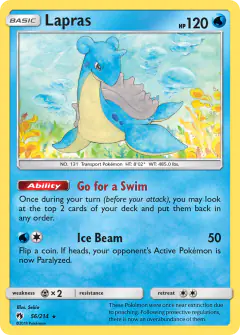 Lapras Rare card from Lost Thunder
