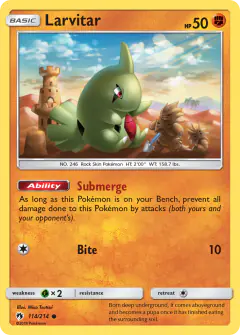 Larvitar Common card from Lost Thunder