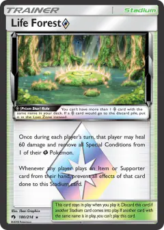 Life Forest ◇ Rare Prism Star card from Lost Thunder