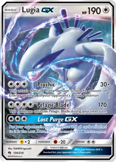 Lugia-GX Rare Holo GX card from Lost Thunder