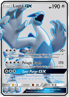 Lugia-GX Rare Ultra card from Lost Thunder