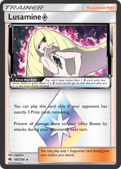 Lusamine ◇ Rare Prism Star card from Lost Thunder