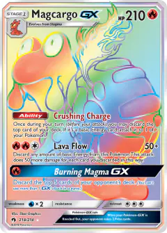 Magcargo-GX Rare Rainbow card from Lost Thunder