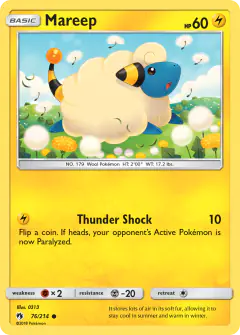 Mareep Common card from Lost Thunder