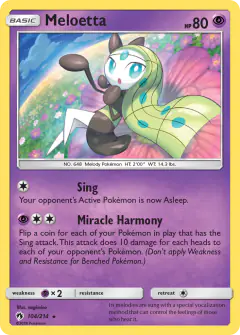 Meloetta Rare card from Lost Thunder