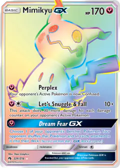 Mimikyu-GX Rare Rainbow card from Lost Thunder