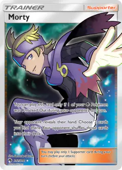 Morty Rare Ultra card from Lost Thunder