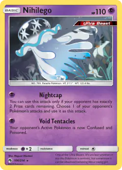 Nihilego Rare Holo card from Lost Thunder