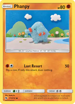 Phanpy Common card from Lost Thunder